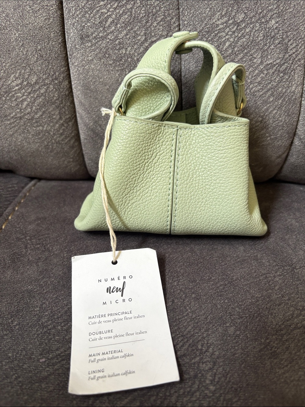 Polène Numéro Neuf Micro Bag in Light Sage Green